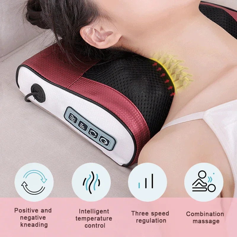 Multi functional neck and shoulder massager, a household neck and back kneading tool with 6 adjustable hot compress massage func